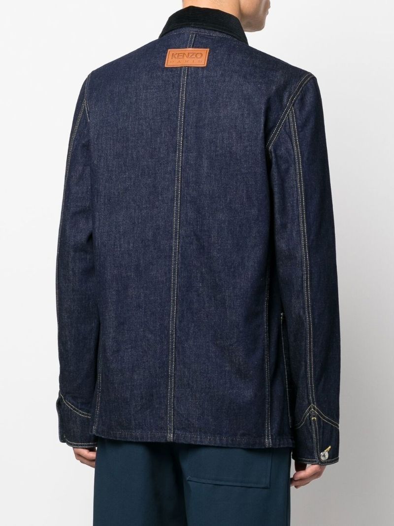 Blue Embroidered Poppy Denim Jacket