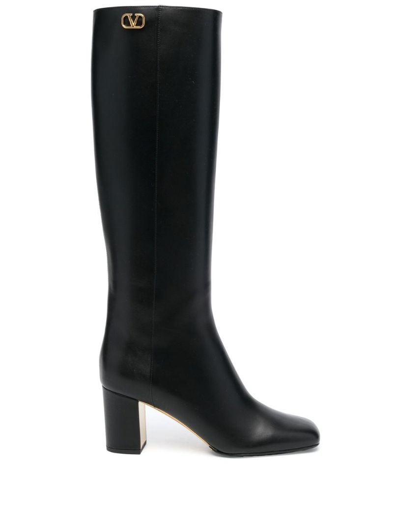 Black Vlogo 70 Leather Knee-high Boots
