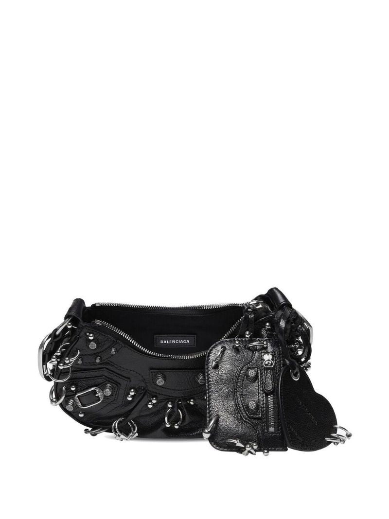 Black Le Cagole Xs Leather Shoulder Bag