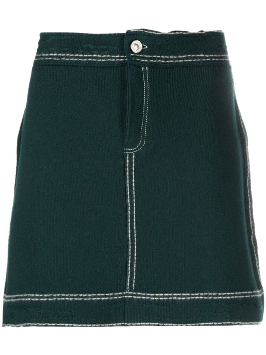 Green Knitted Mini Skirt