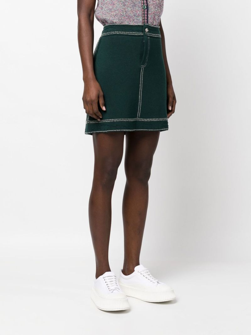 Green Knitted Mini Skirt