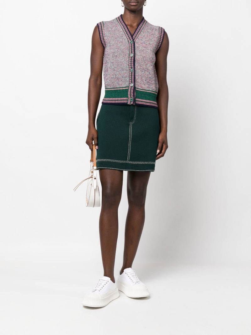 Green Knitted Mini Skirt
