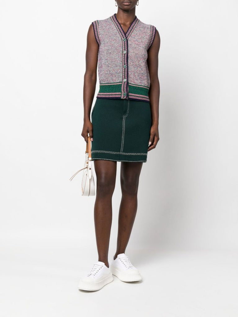 Green Knitted Mini Skirt