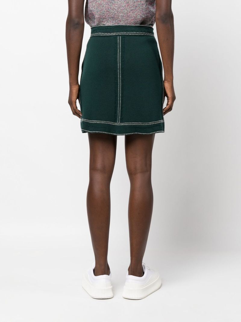 Green Knitted Mini Skirt