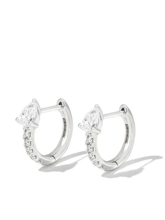 18k White Gold Bobbi Diamond Huggie Earrings