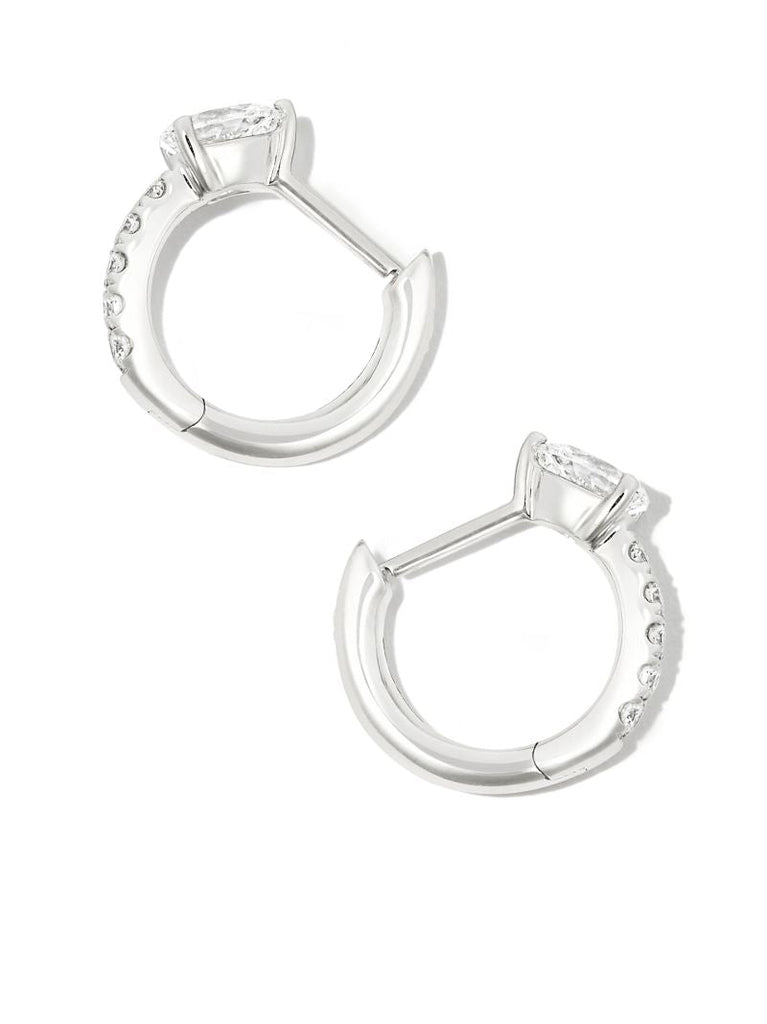 18k White Gold Bobbi Diamond Huggie Earrings