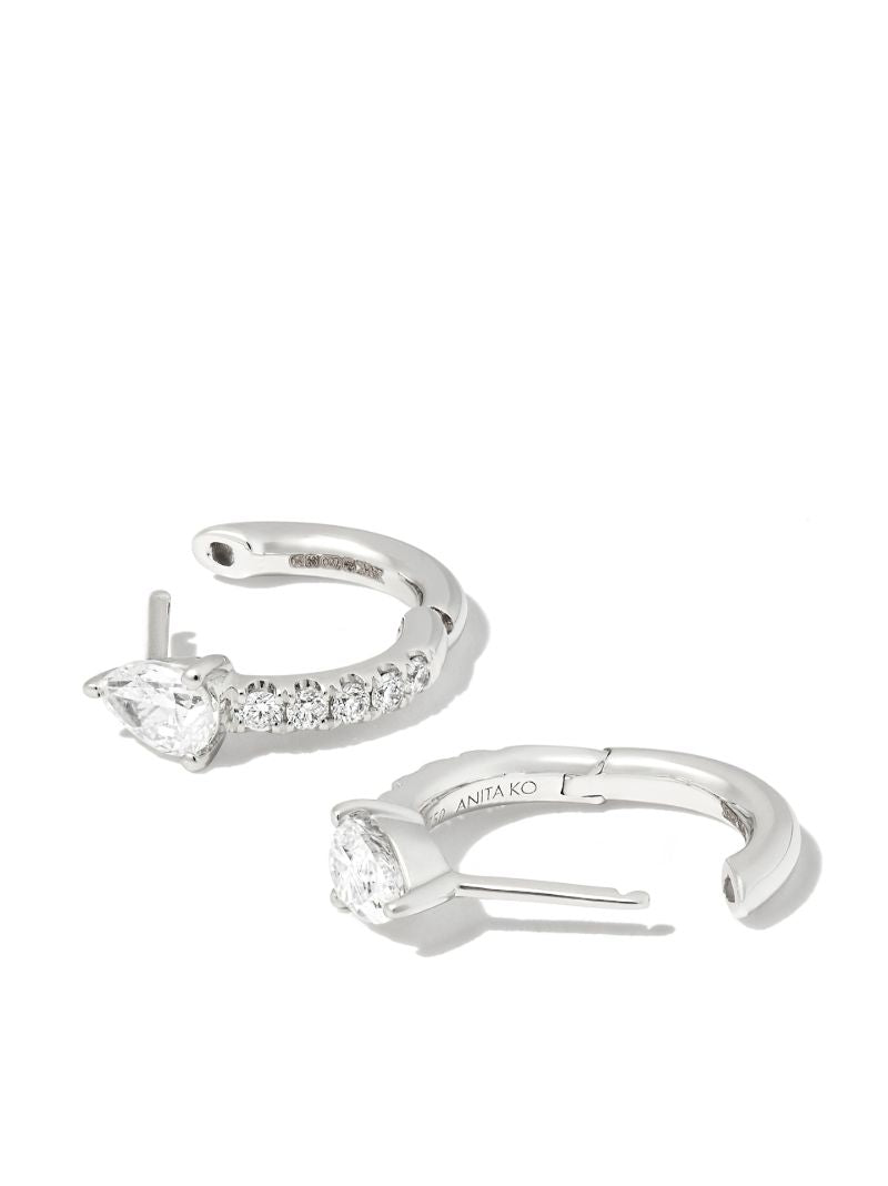 18k White Gold Bobbi Diamond Huggie Earrings