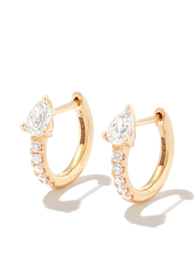 18k Yellow Gold Bobbi Diamond Huggie Earrings