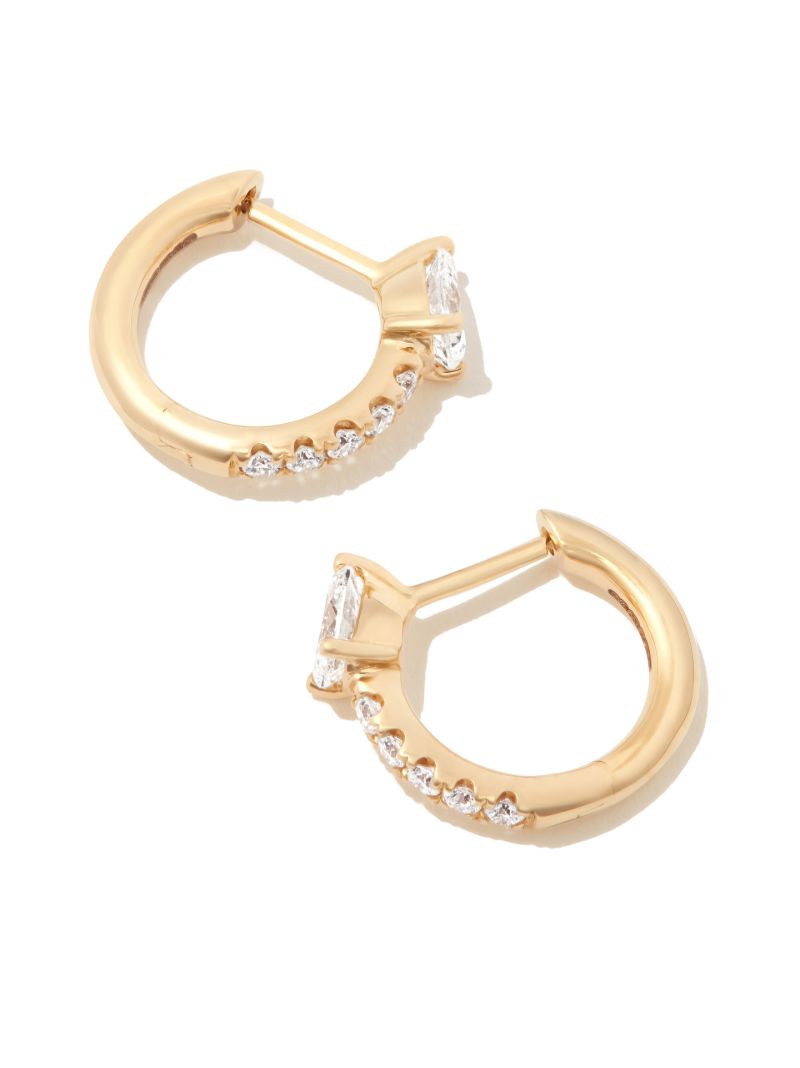 18k Yellow Gold Bobbi Diamond Huggie Earrings