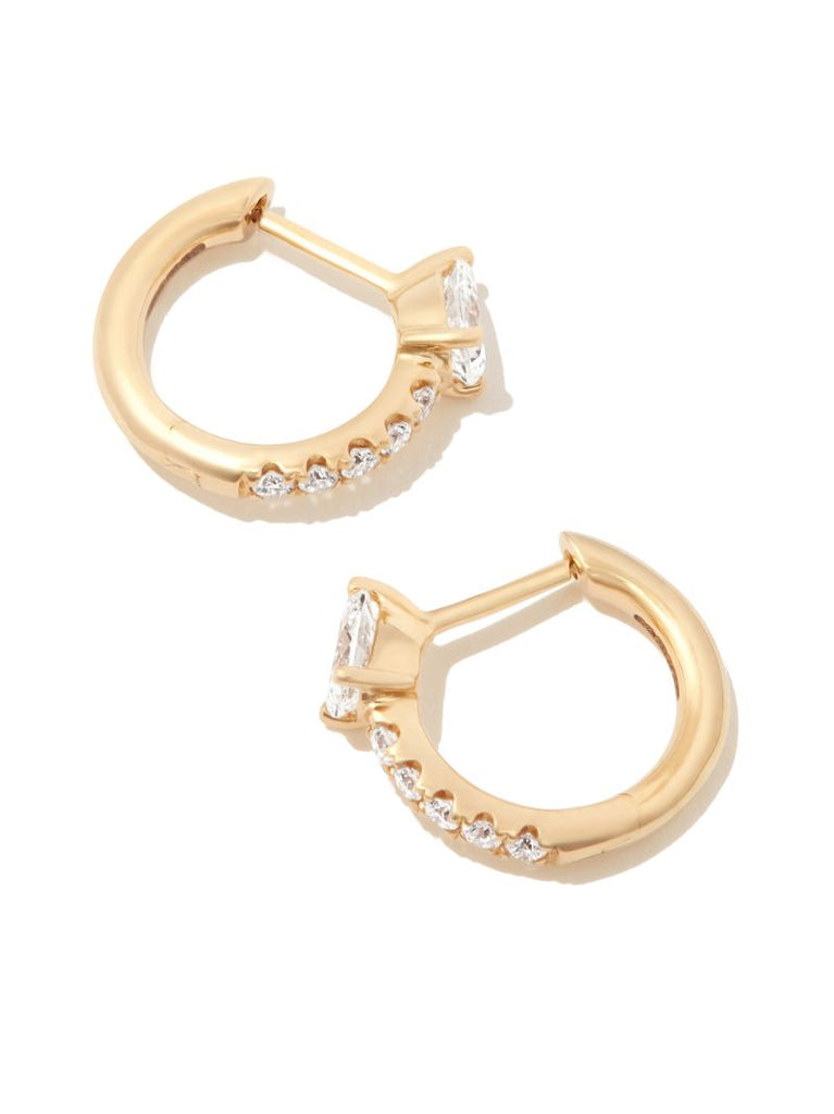 18k Yellow Gold Bobbi Diamond Huggie Earrings