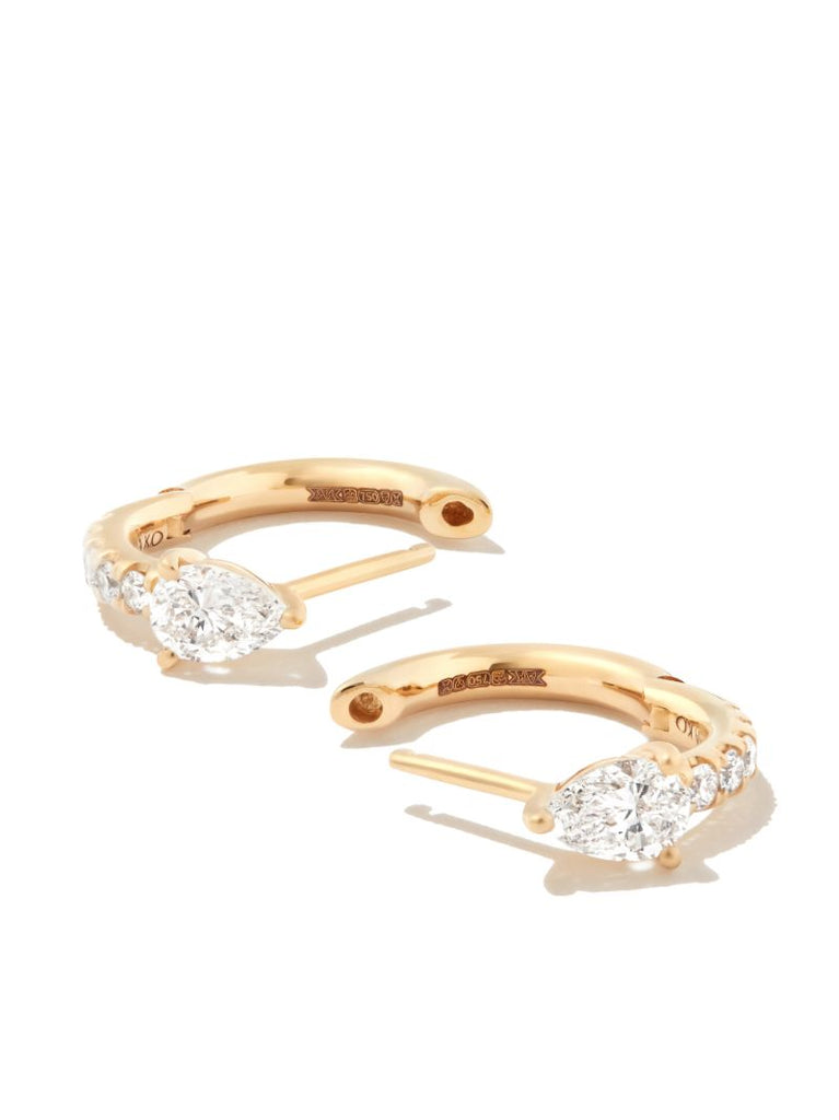 18k Yellow Gold Bobbi Diamond Huggie Earrings