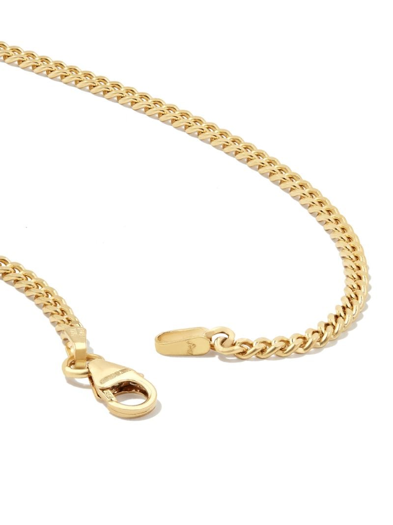 18k Yellow Gold Small Cuban Diamond Pendant Necklace