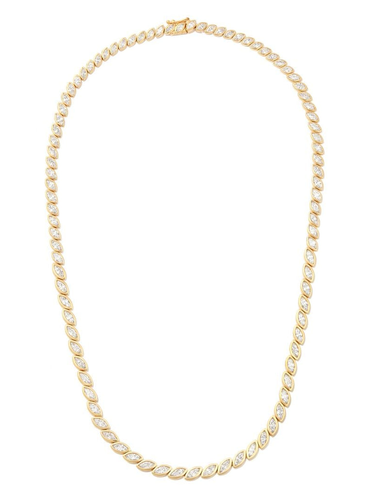 18k Yellow Gold Graduated Bezel Diamond Choker Necklace