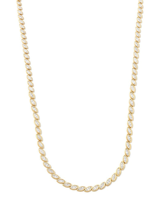 18k Yellow Gold Graduated Bezel Diamond Choker Necklace