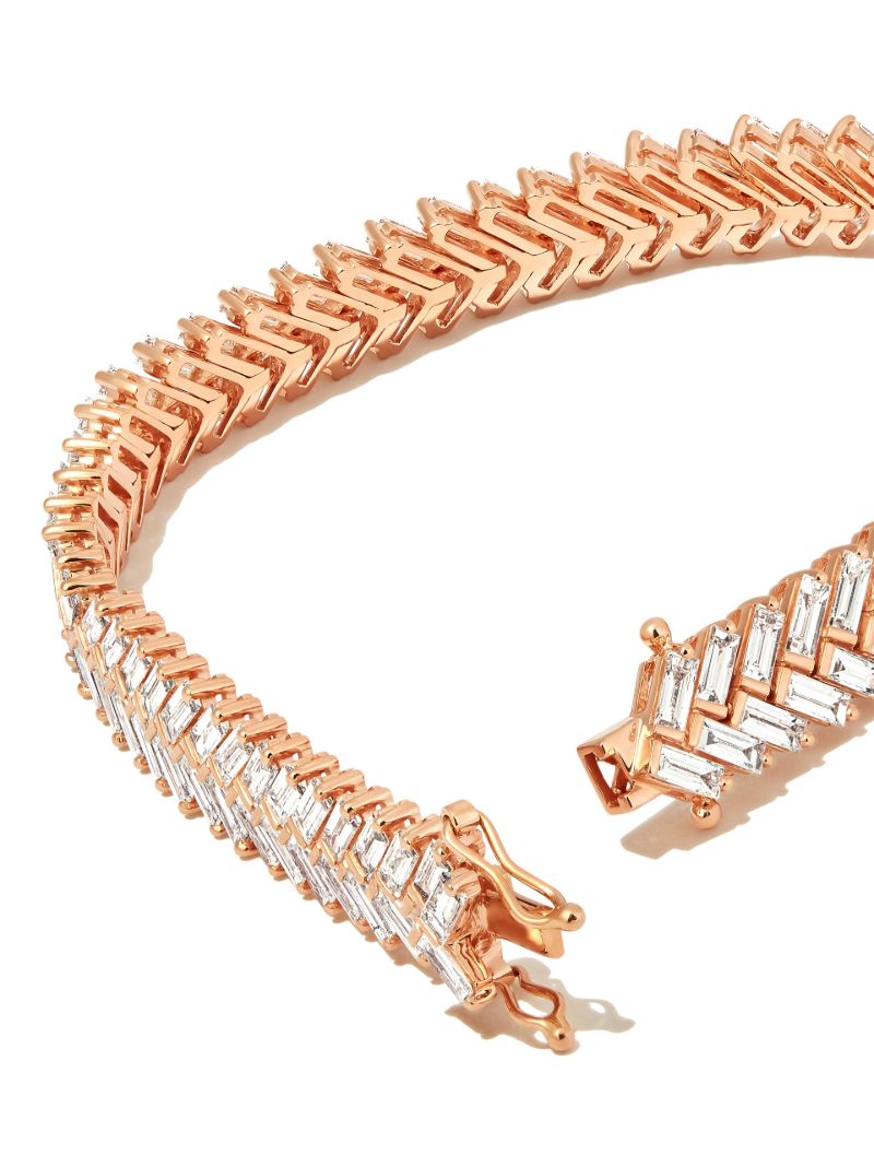 18k Rose Gold Zipper Diamond Tennis Bracelet