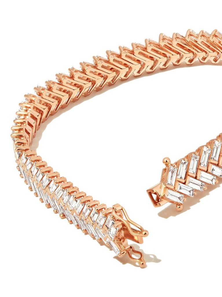 18k Rose Gold Zipper Diamond Tennis Bracelet