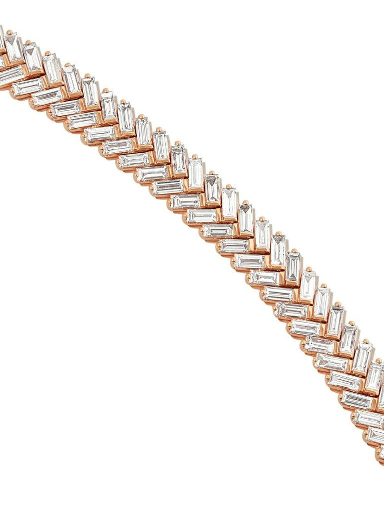 18k Rose Gold Zipper Diamond Tennis Bracelet