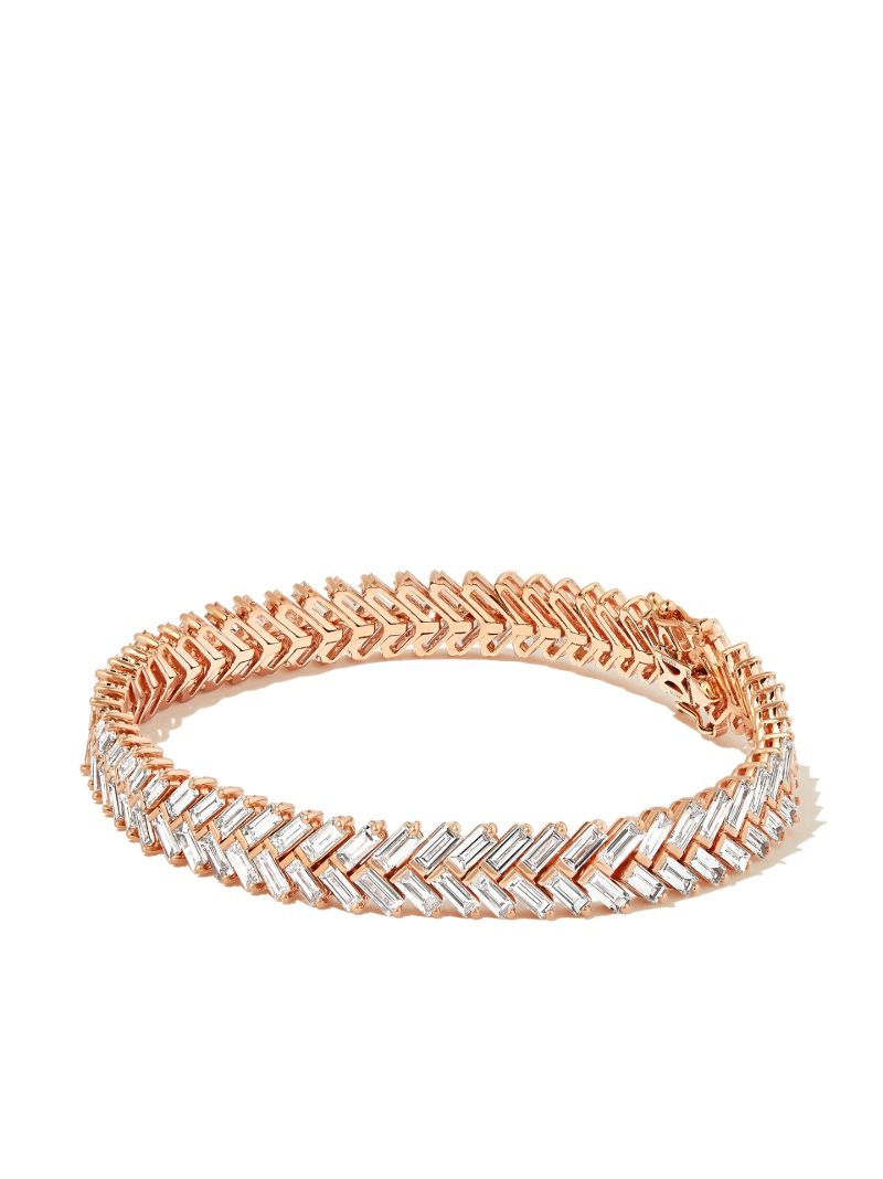 18k Rose Gold Zipper Diamond Tennis Bracelet