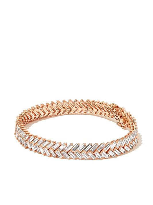 18k Rose Gold Zipper Diamond Tennis Bracelet