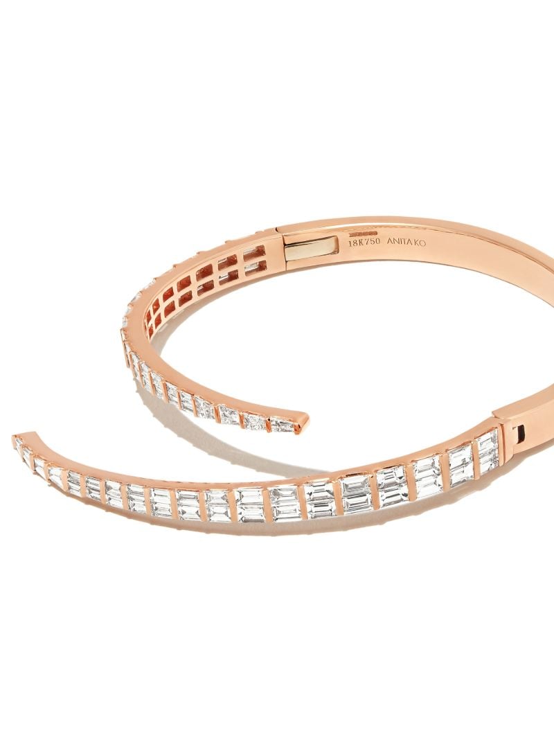 18k Rose Gold Coil Diamond Bangle