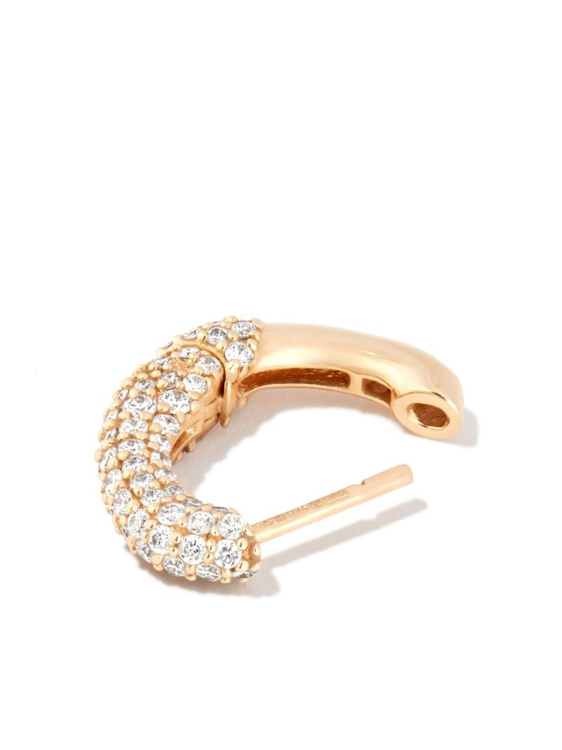 18k Yellow Gold Chubby PavÃ_x0083_Â© Hoop Diamond Earring