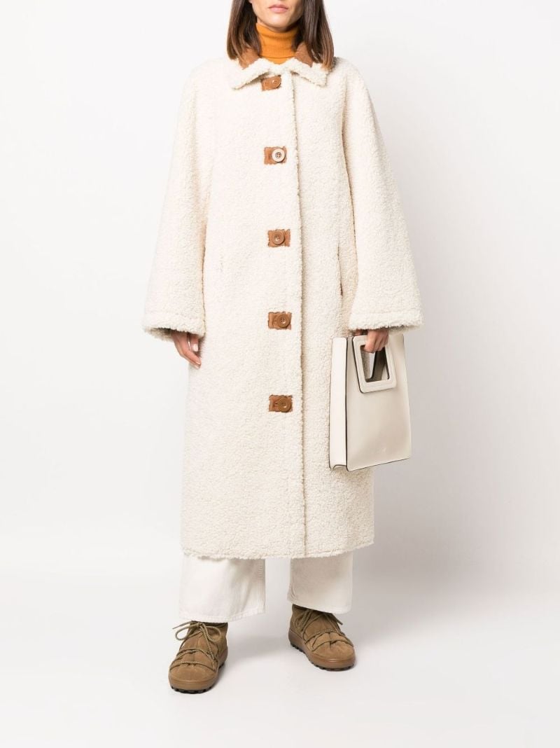 Neutral Kenca Reversible Faux Shearling Coat