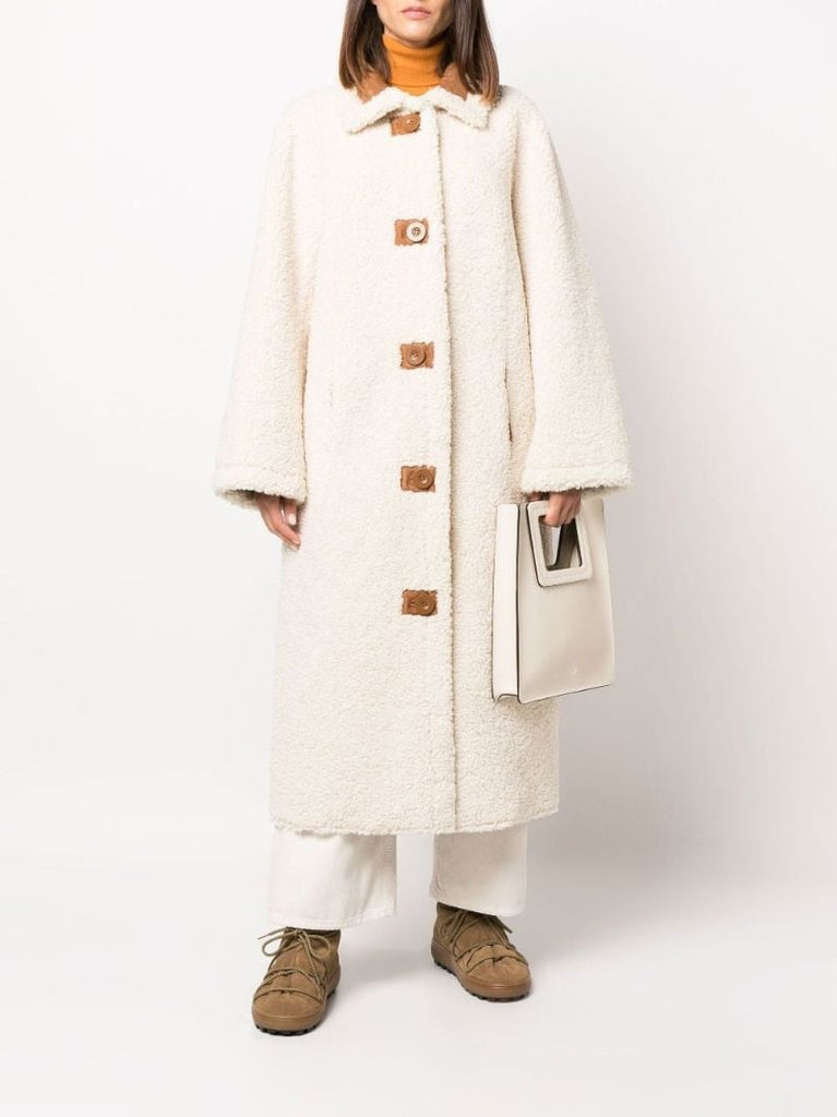 Neutral Kenca Reversible Faux Shearling Coat