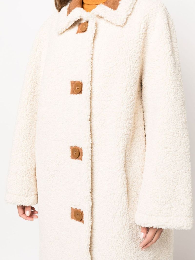 Neutral Kenca Reversible Faux Shearling Coat