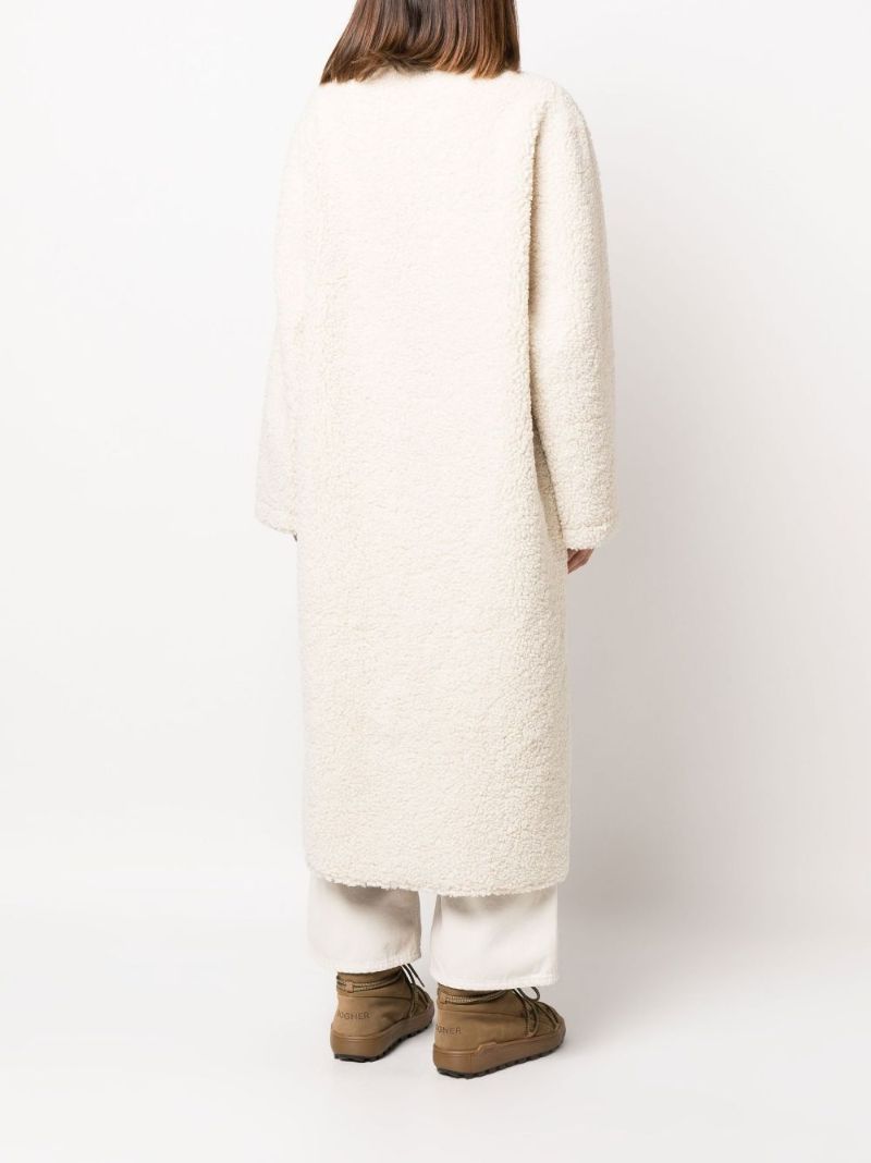 Neutral Kenca Reversible Faux Shearling Coat