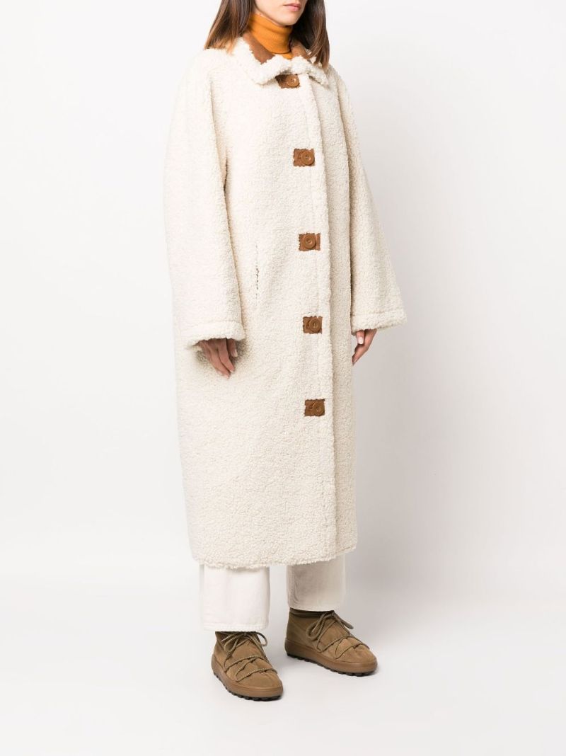 Neutral Kenca Reversible Faux Shearling Coat