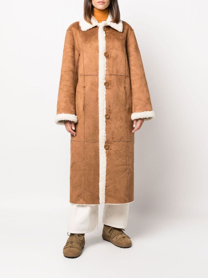 Neutral Kenca Reversible Faux Shearling Coat