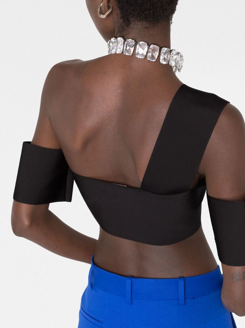 Black Off Shoulder Bandeau Top