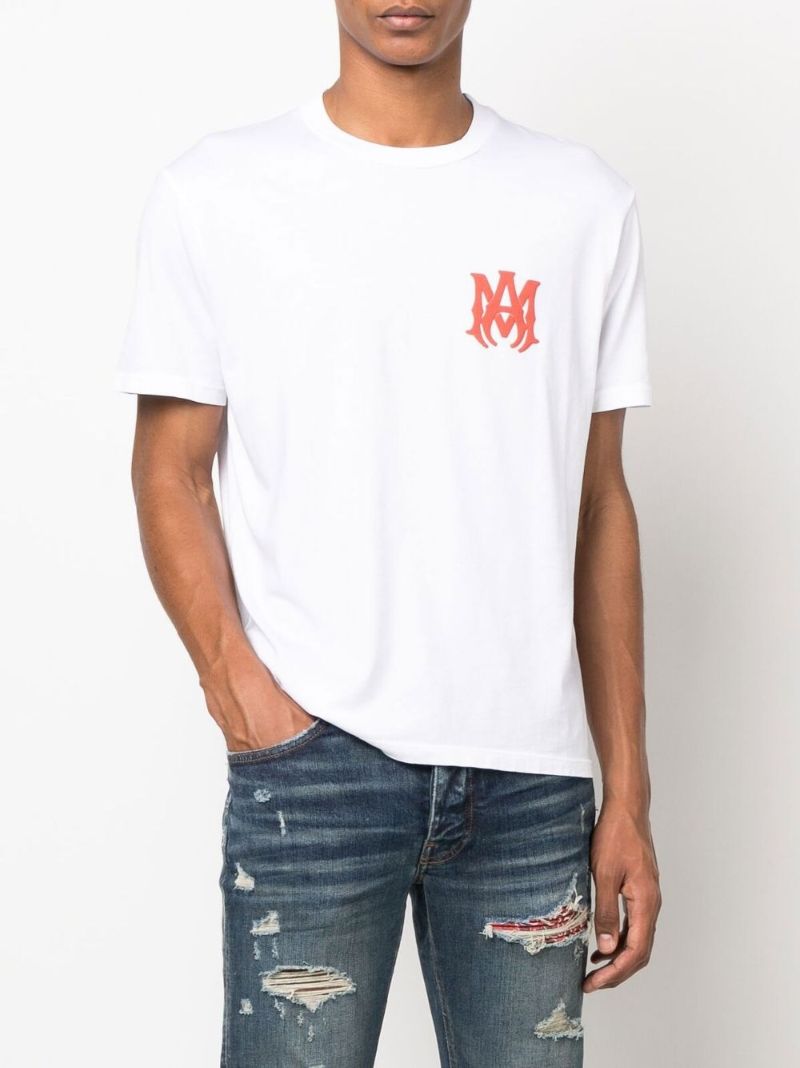 White Ma Logo Print Cotton T-shirt