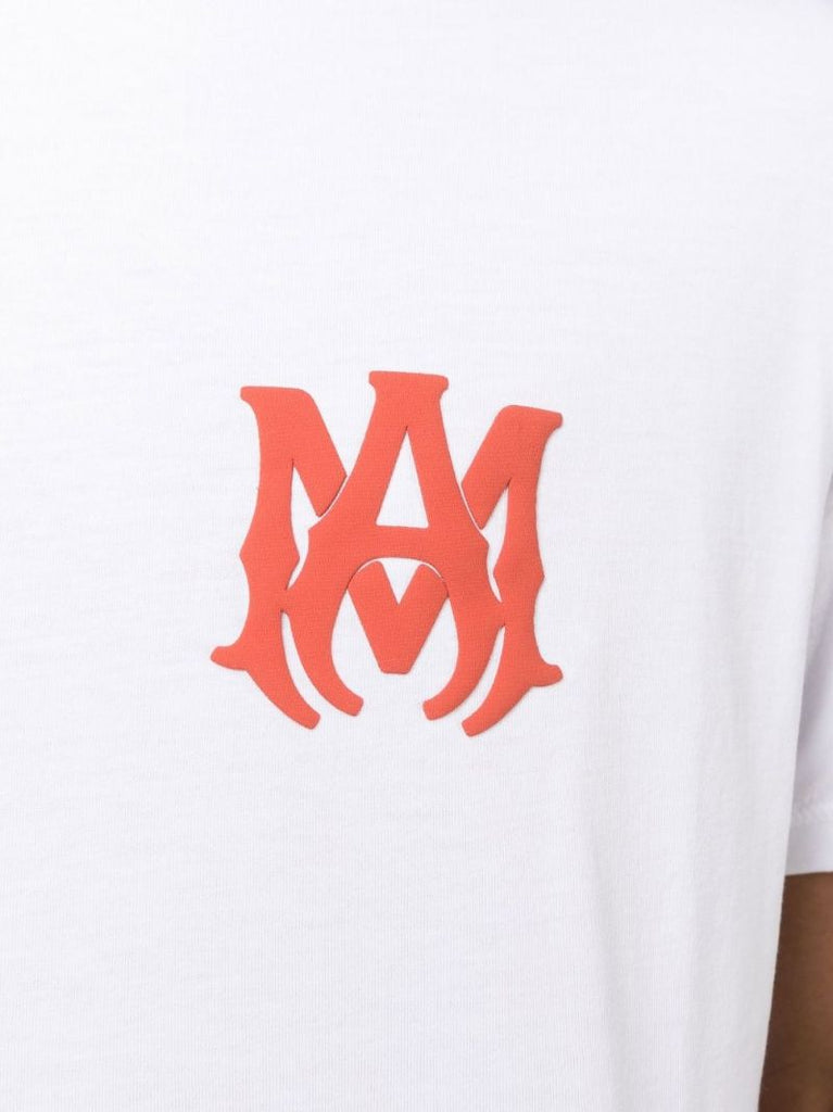 White Ma Logo Print Cotton T-shirt