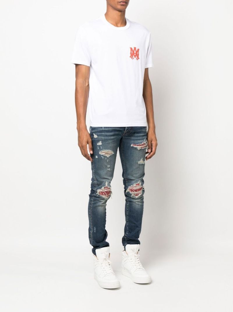 White Ma Logo Print Cotton T-shirt