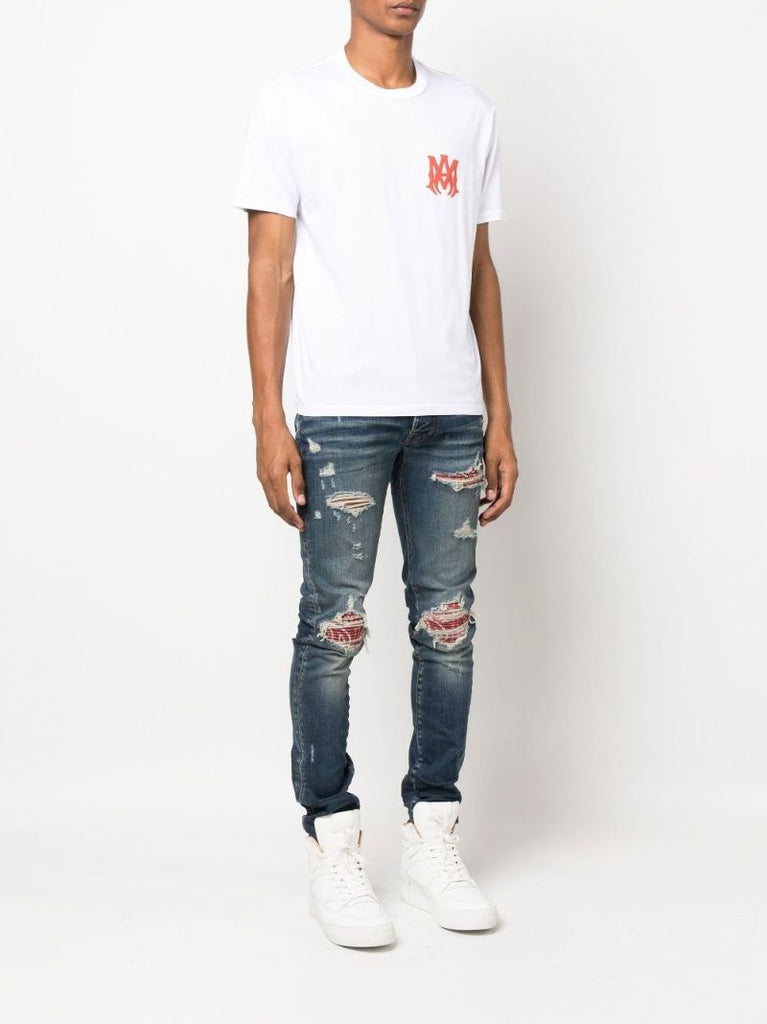 White Ma Logo Print Cotton T-shirt