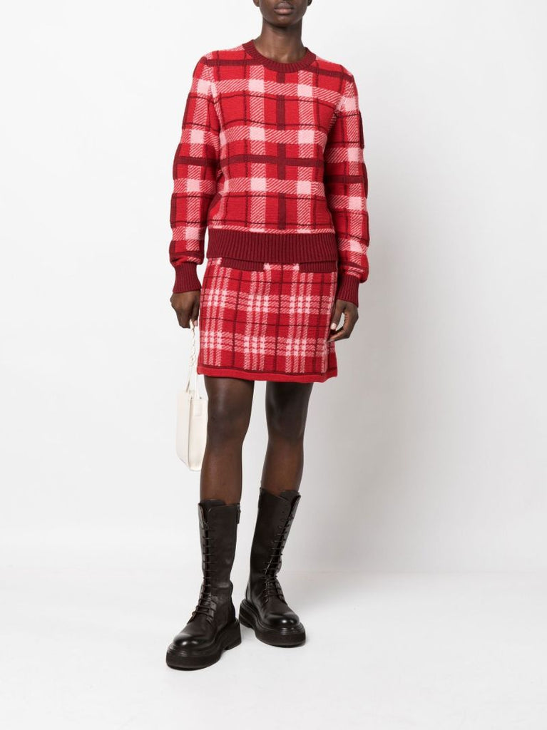 Red Tartan Cashmere Sweater