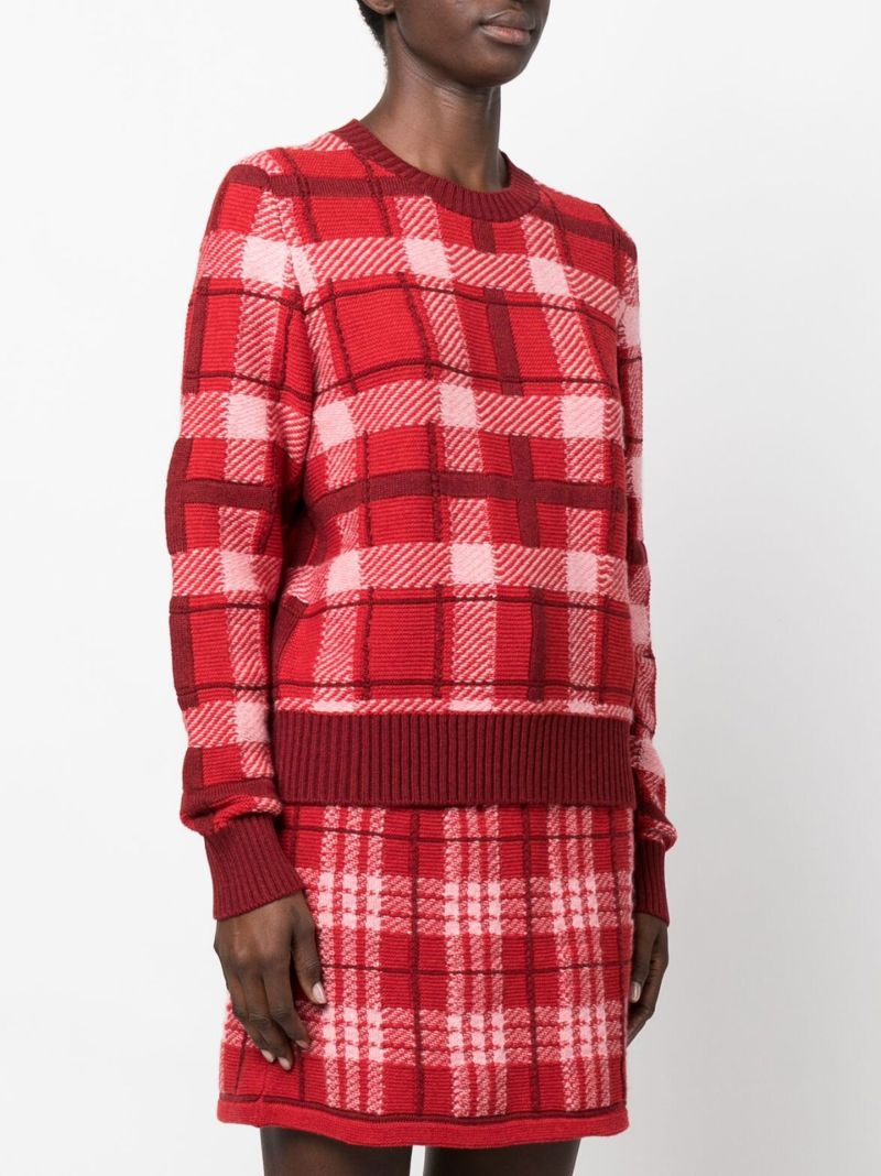Red Tartan Cashmere Sweater
