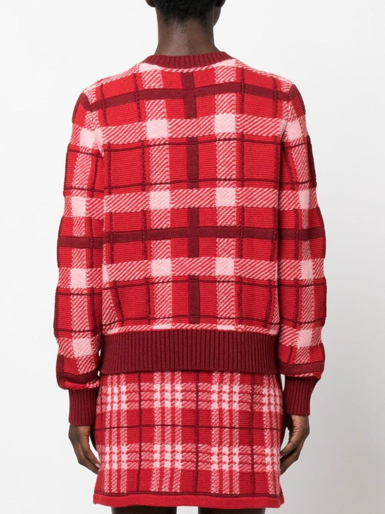 Red Tartan Cashmere Sweater