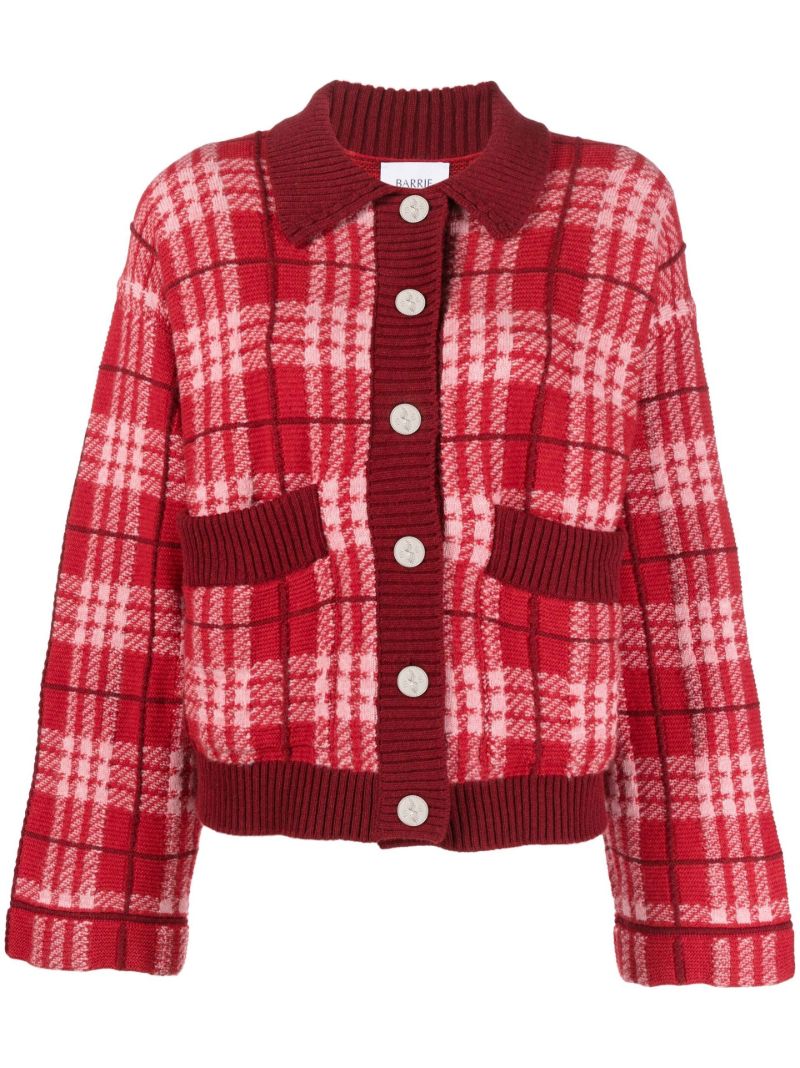 Red Tartan Cashmere Cardigan