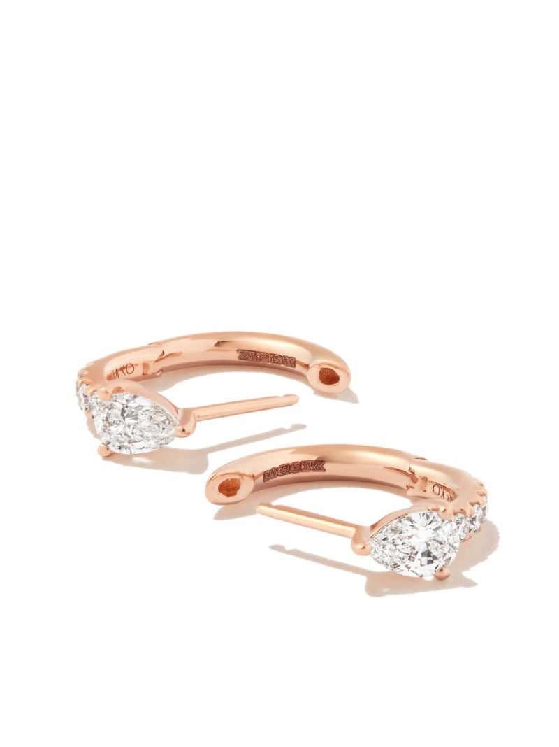 18k Rose Gold Bobbi Diamond Huggie Earrings