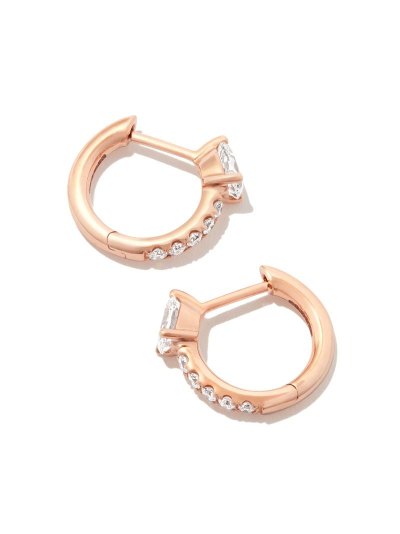 18k Rose Gold Bobbi Diamond Huggie Earrings