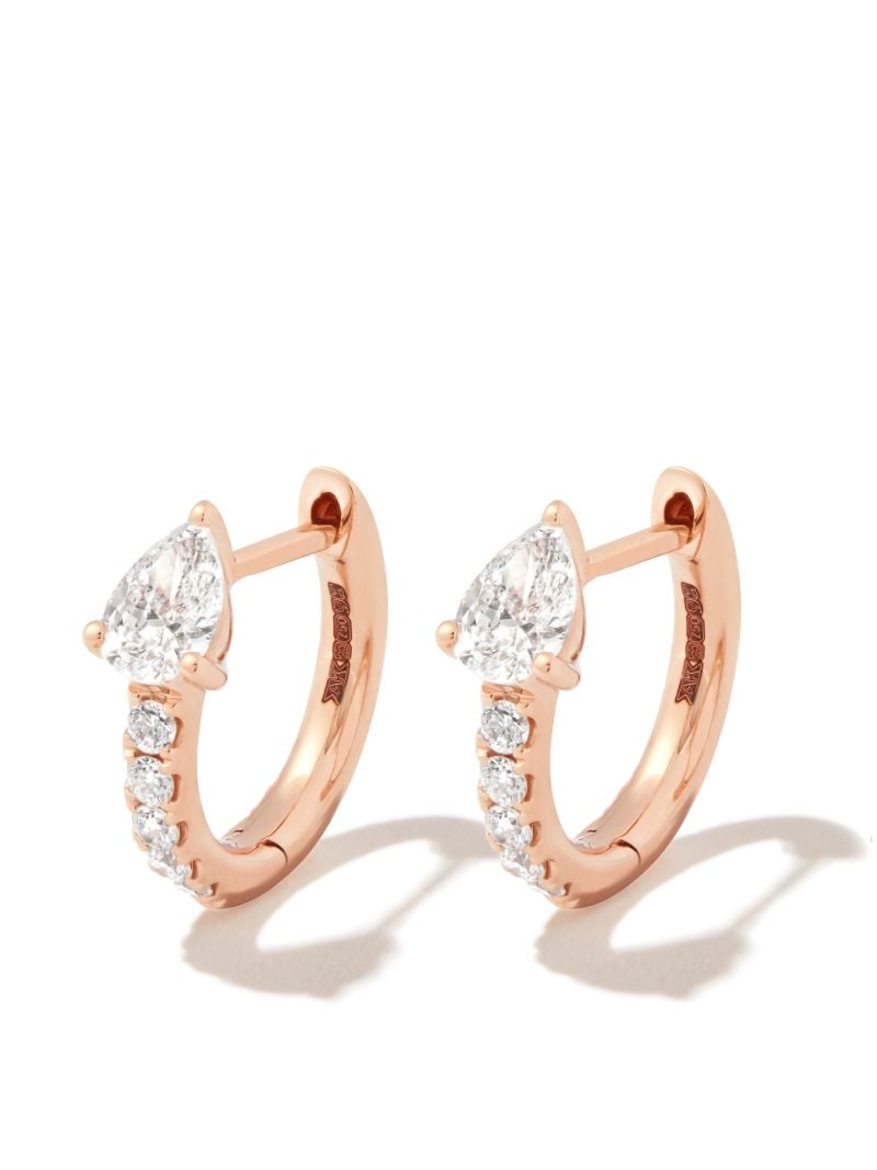 18k Rose Gold Bobbi Diamond Huggie Earrings