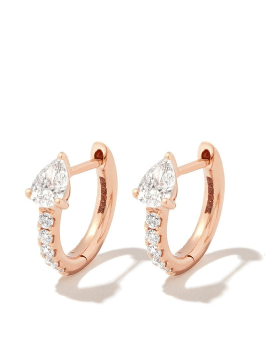 18k Rose Gold Bobbi Diamond Huggie Earrings