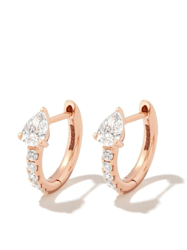 18k Rose Gold Bobbi Diamond Huggie Earrings