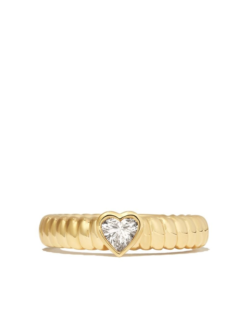 18k Yellow Gold Zoe Twisted Heart Diamond Ring