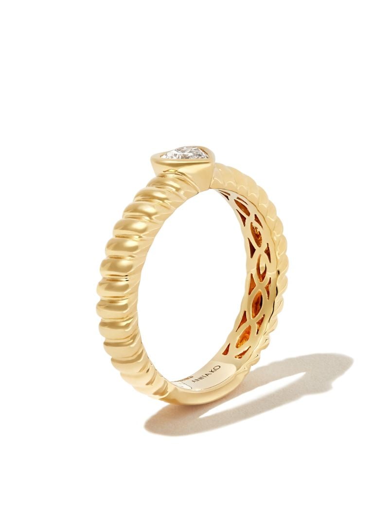18k Yellow Gold Zoe Twisted Heart Diamond Ring