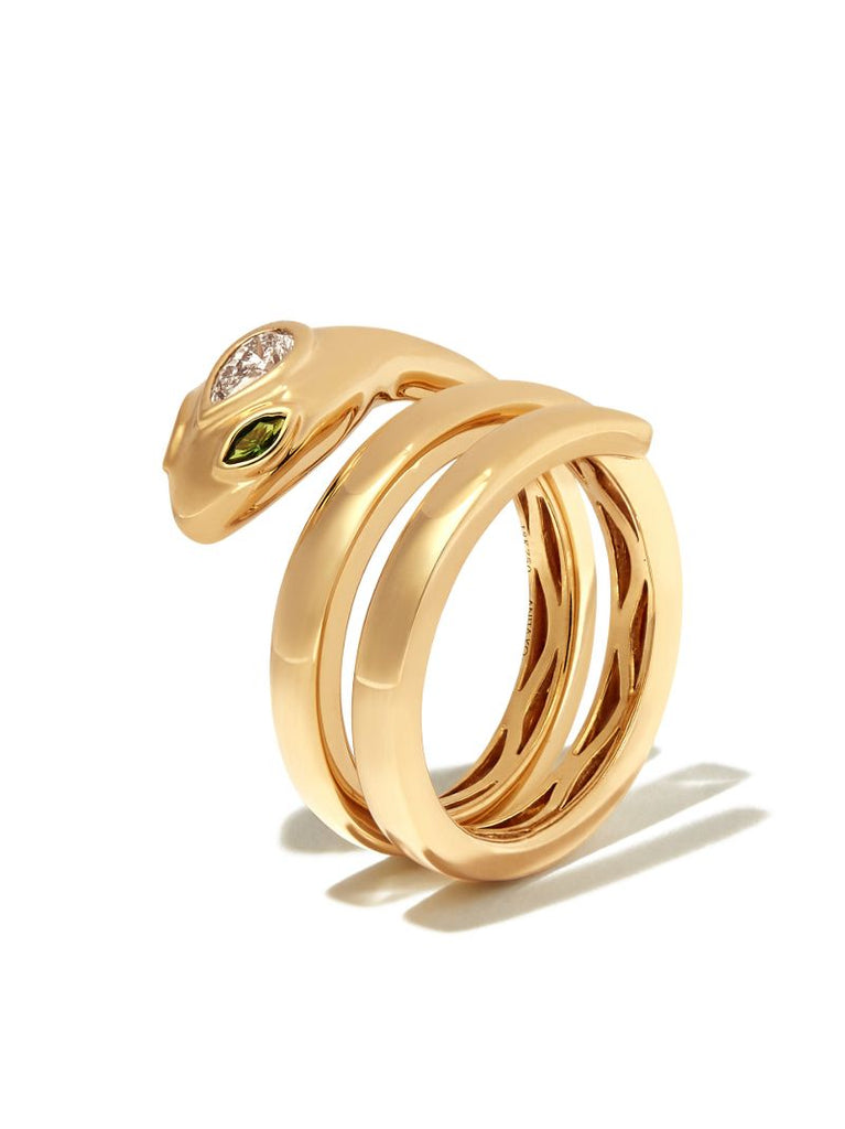 18k Yellow Gold Snake Coil Ring