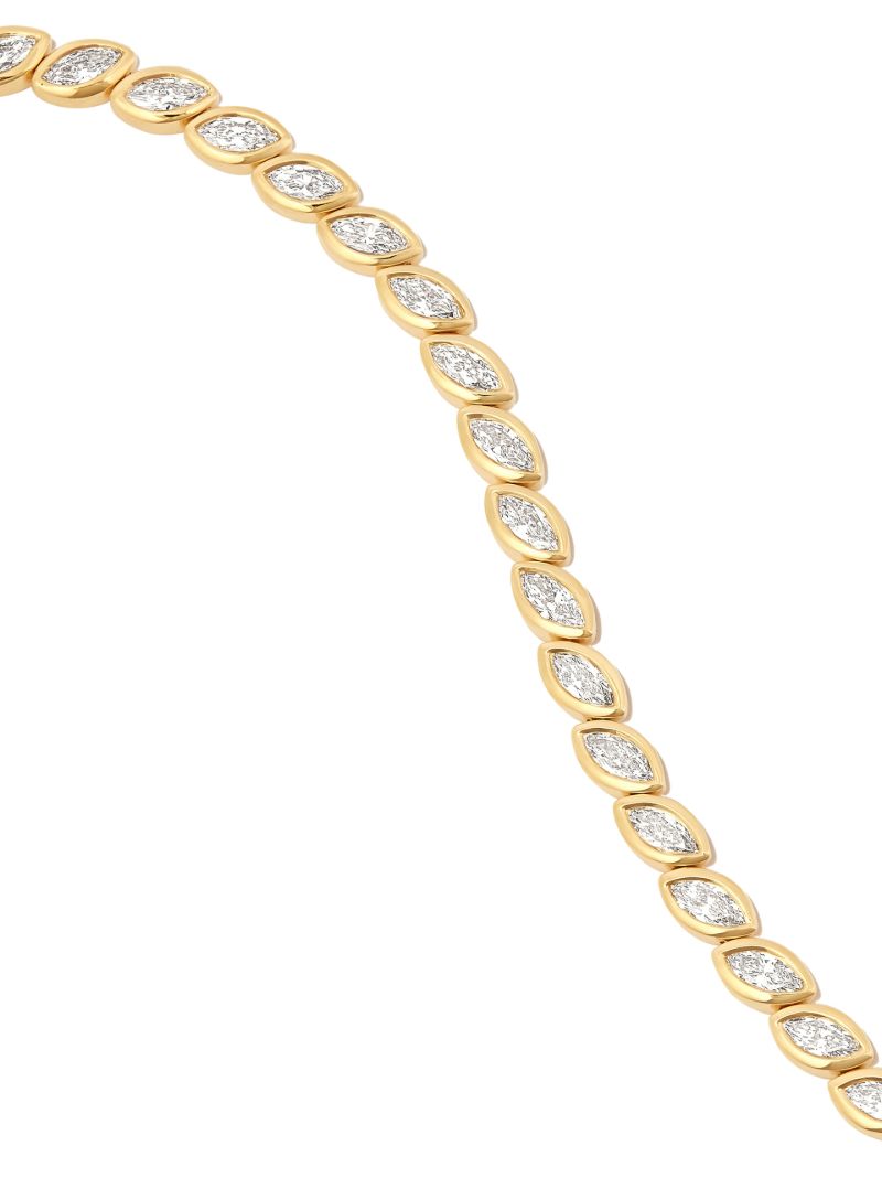 18k Yellow Gold Marquis Diamond Tennis Bracelet