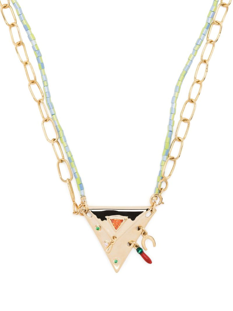 18k Yellow Gold Protection Pouch Pendant Necklace